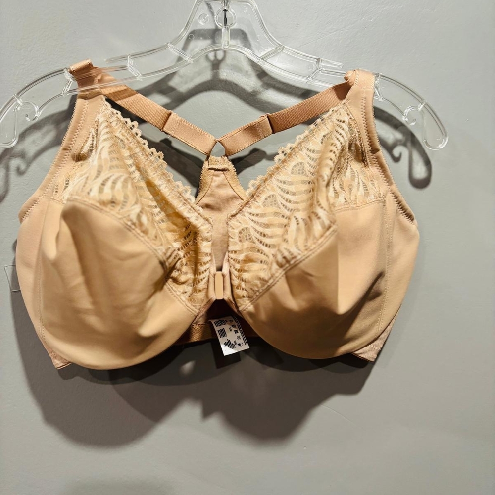 Elegant Lace Women's Bra in Tan